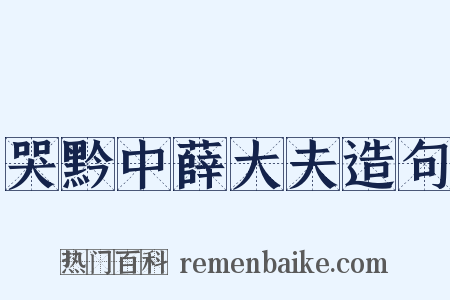 哭黔中薛大夫造句是什么意思的图片